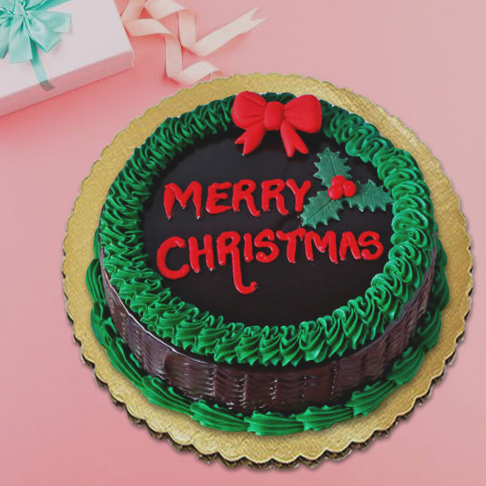 Merry Christmas Chocolate  Cake