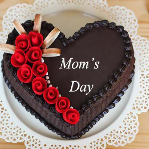 Heart Chocolate Shape Cake For Mom