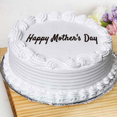 Mothers Day Special Eggless Vanilla Fresh Cream Cake
