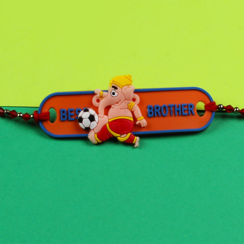 Ganesh Football Player Rakhi For Kids