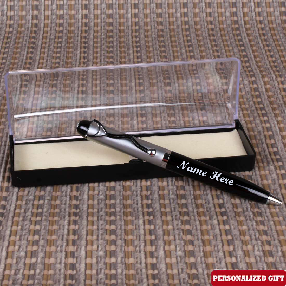 Personalized Black and Sliver Pen