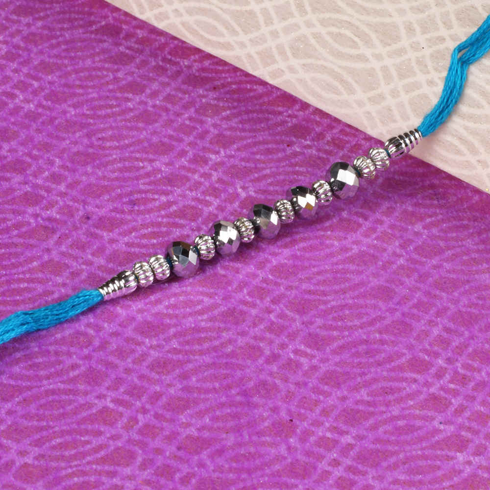 Silver Beads Rakhi