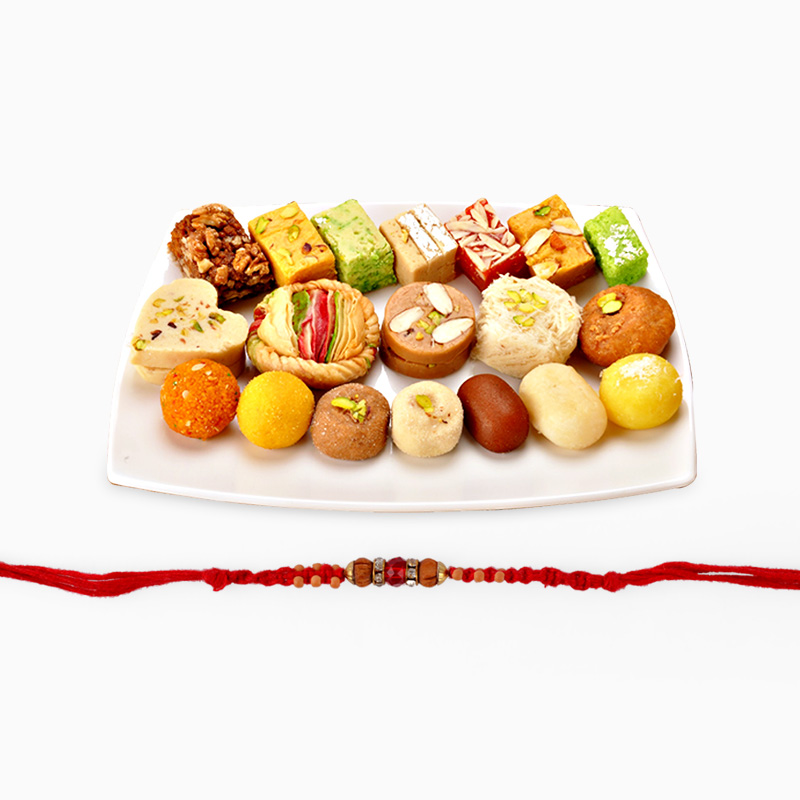 Assorted Sweets with Rakhi