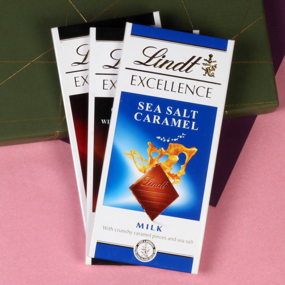 Three Rakhi and Three Lindt Excellence Chocolates