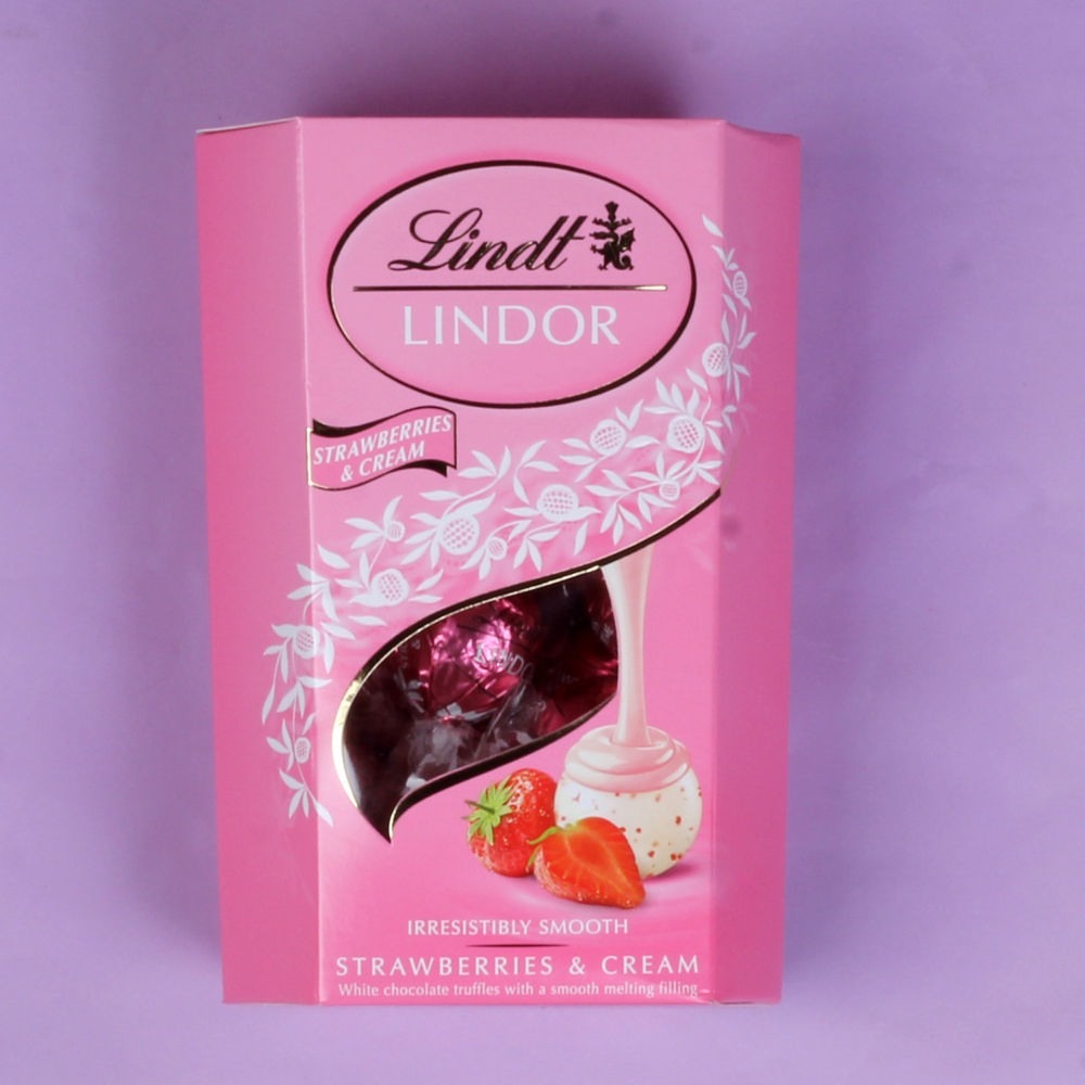 Strawberry Lindor Chocolates Rakhi Combo