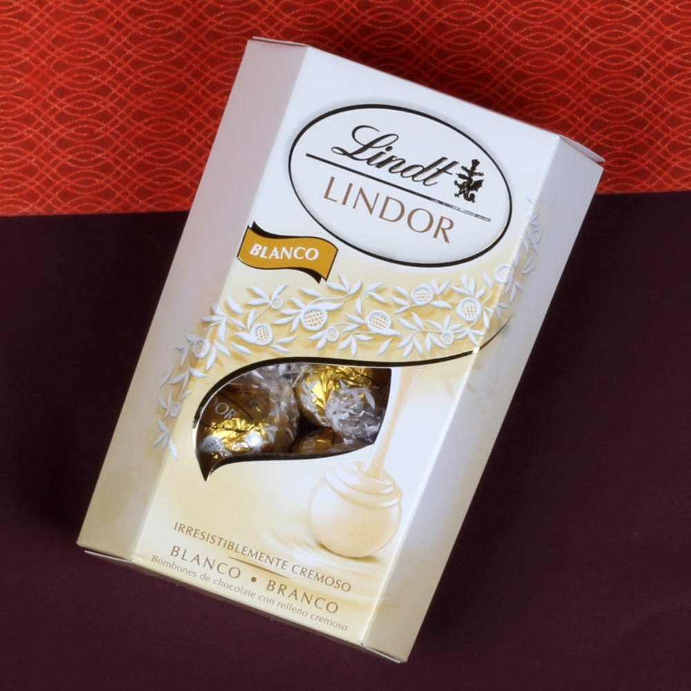 White Lindor Chocolate Rakhi Gift