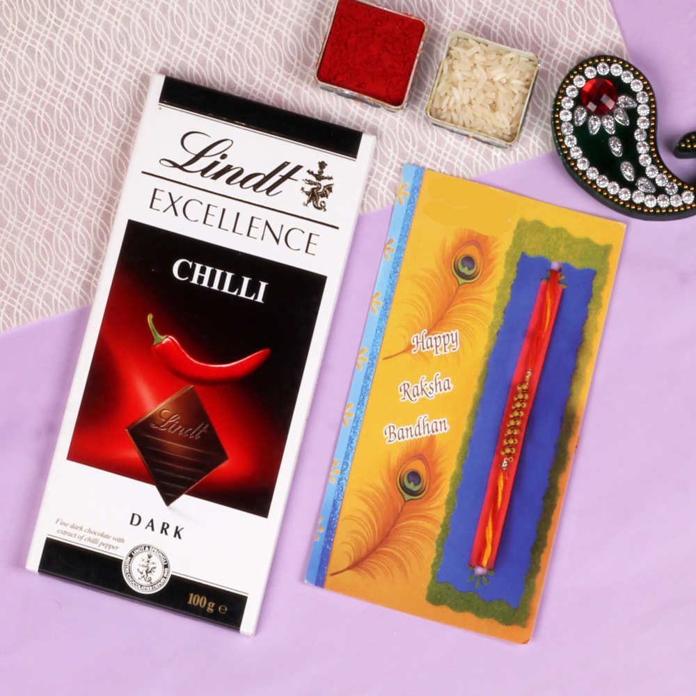 Chili Lindt Excellence Chocolate Rakhi Gift