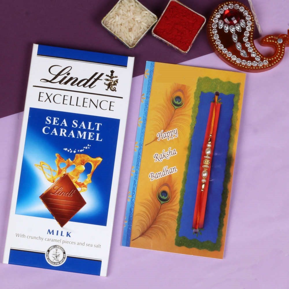 Sea Salt Caramel Lindt Excellence Chocolate Rakhi Gift