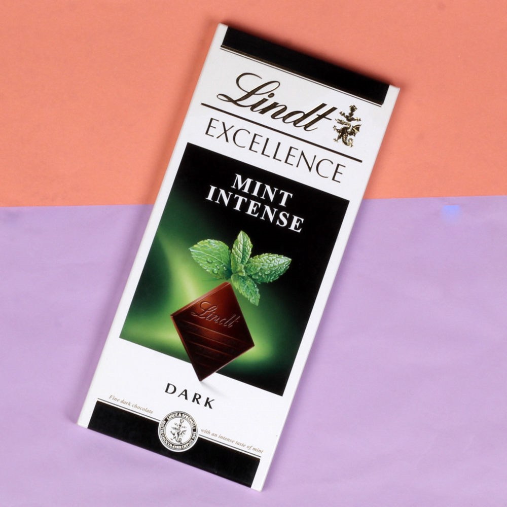 Mint Intense Lindt Excellence Chocolate Rakhi Gift