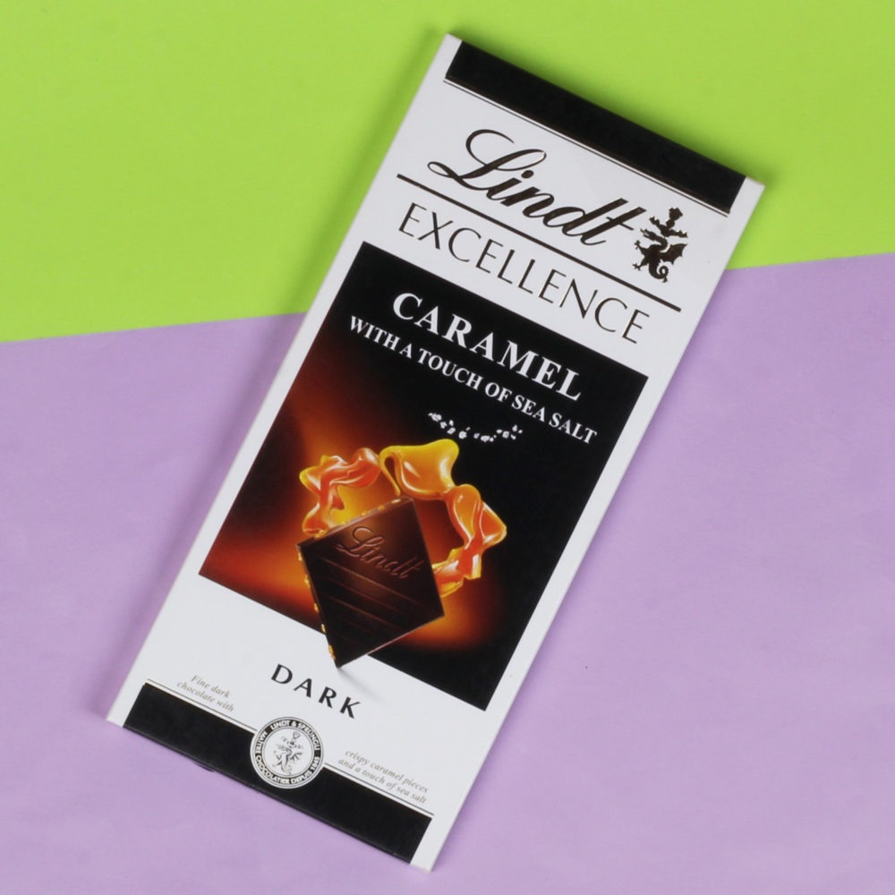 Caramel Lindt Excellence Chocolate Rakhi Gift