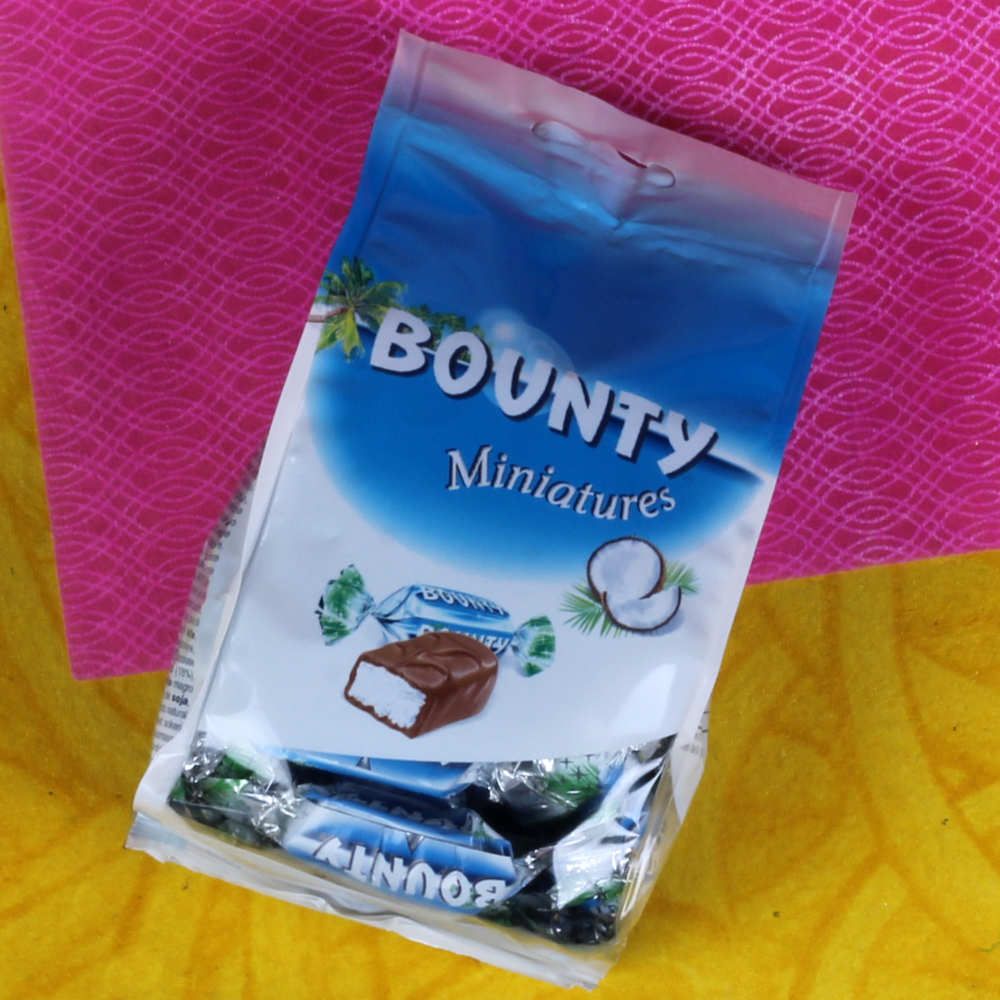 Bounty Miniature Chocolate Rakhi Gift Combo
