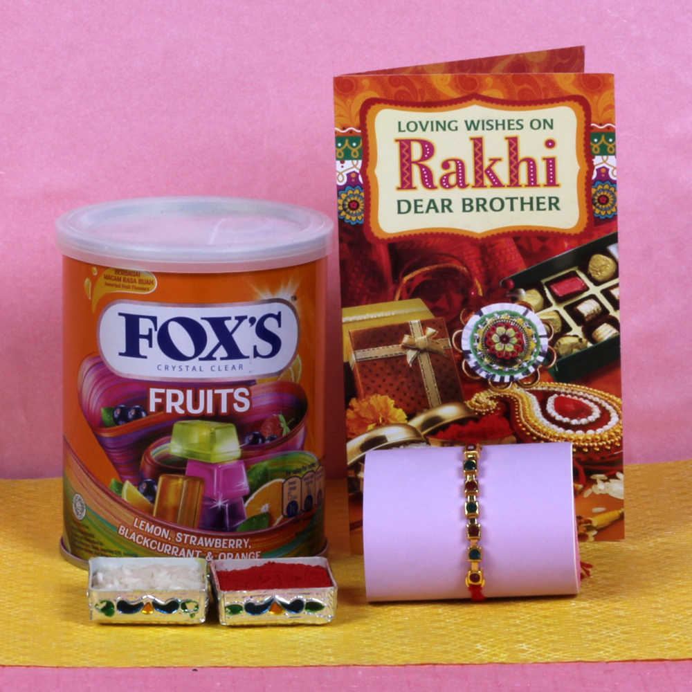 Fox Fruits Chocolates Rakhi Gift Combo