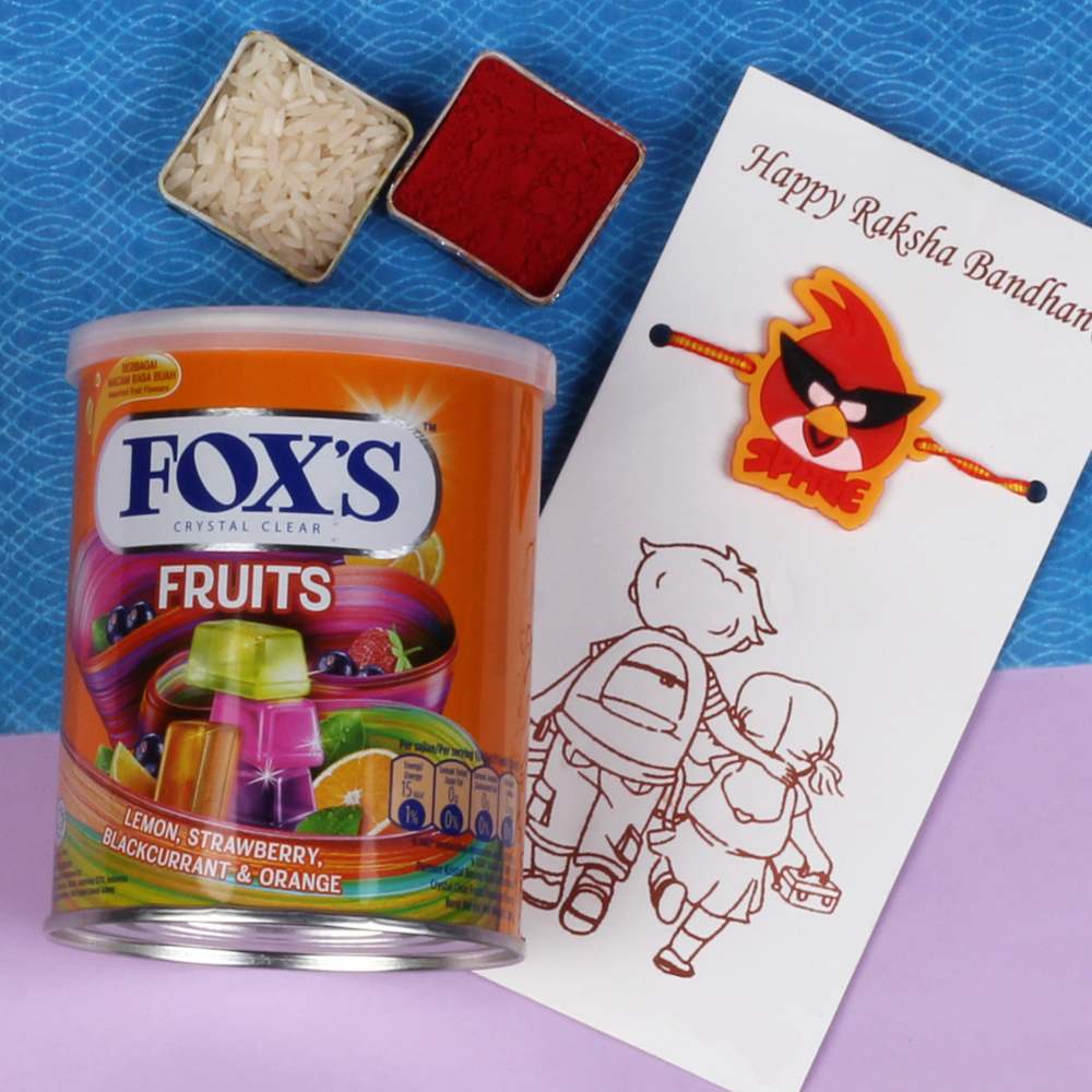 Fox Fruits Chocolates Kids Rakhi Hamper
