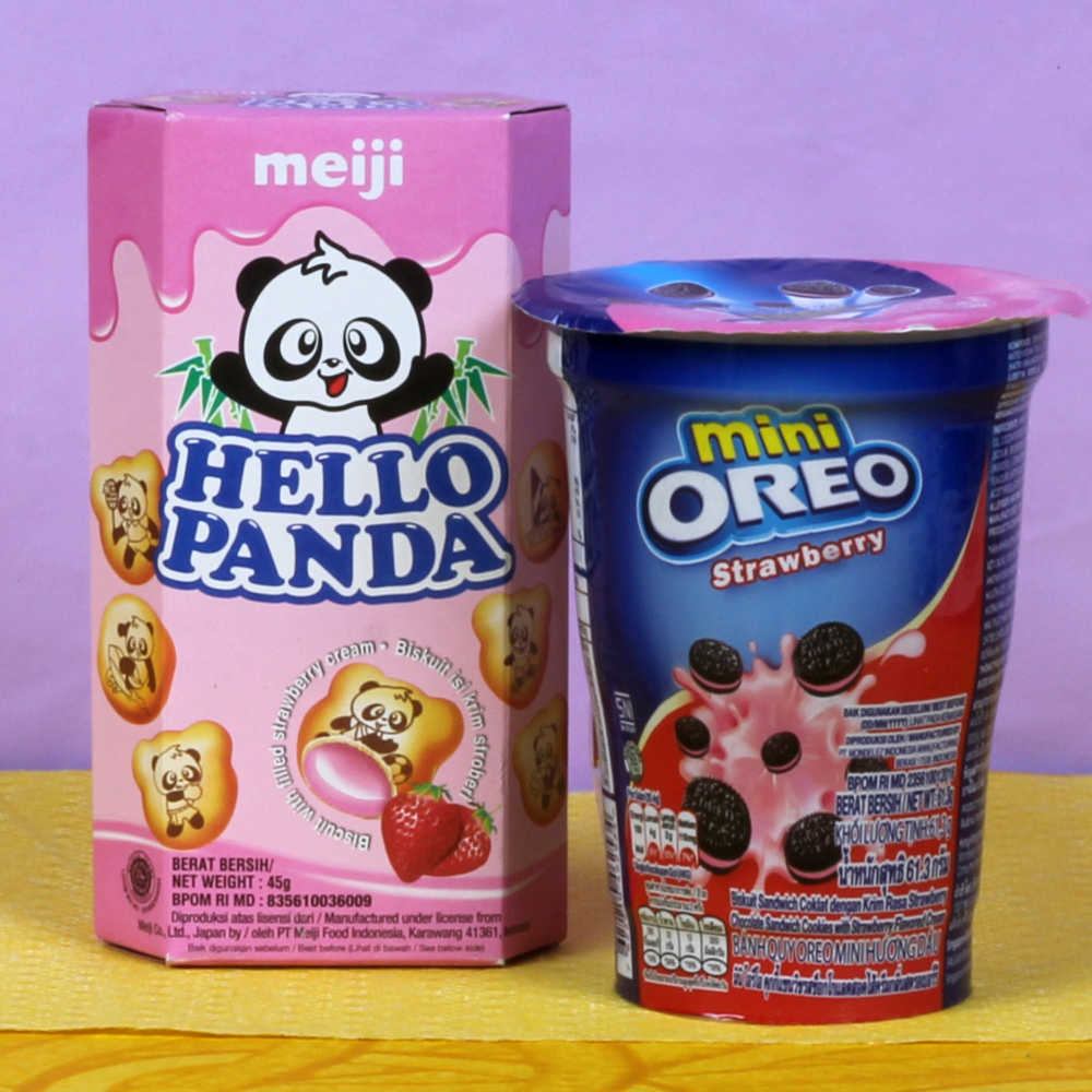 Hello Panda and Mini Oreo Biscuits Kids Rakhi Hamper