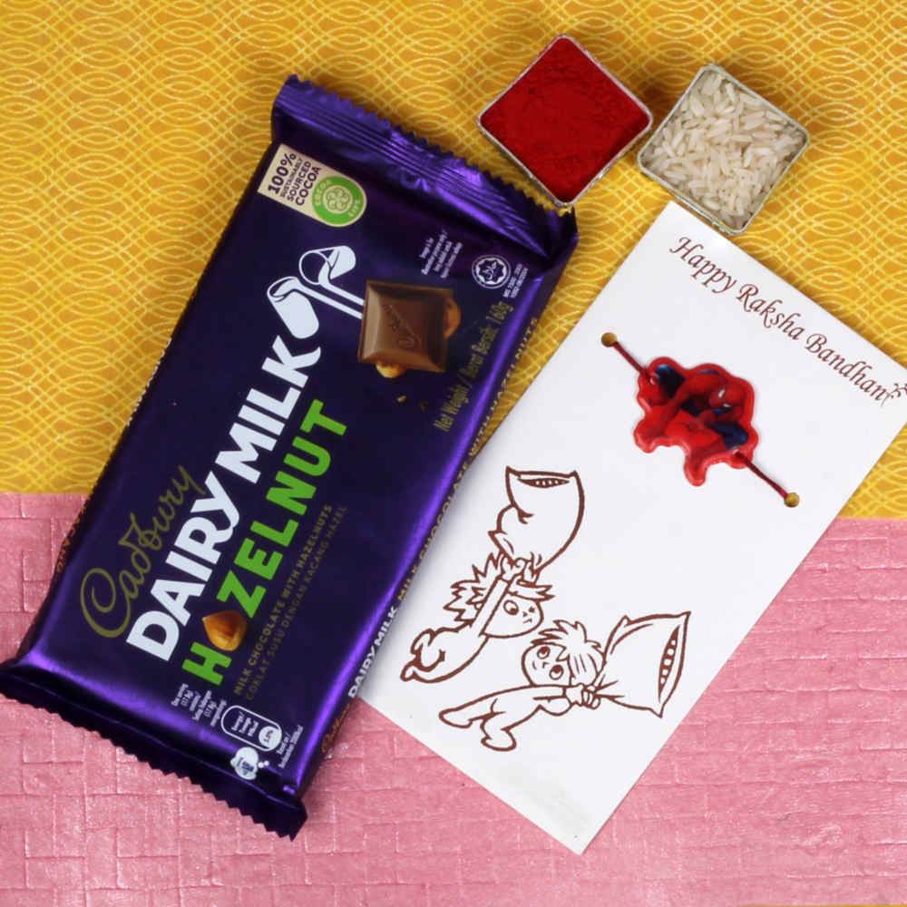 One Kids Rakhi and Imported Dairy Milk Chocolate