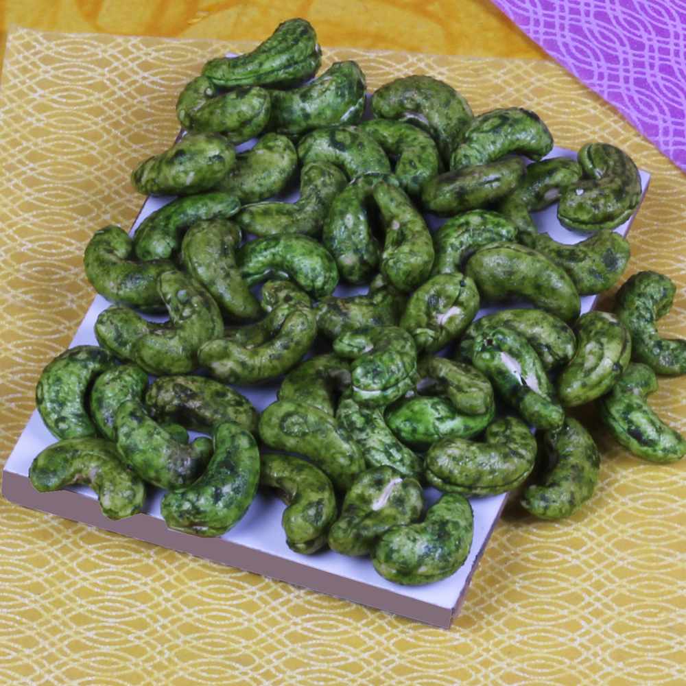 Green Chili Flavor Cashews with Rakhi