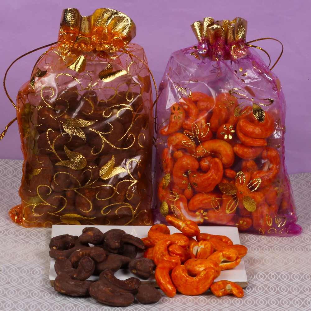 Chocolate Cashew and Cheese Cashew Rakhi Gift