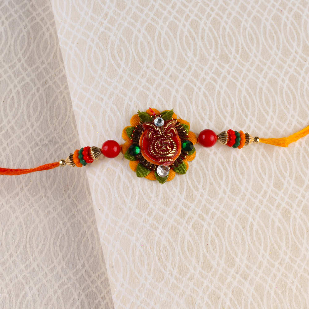 Swastik Kalash Floral Rakhi