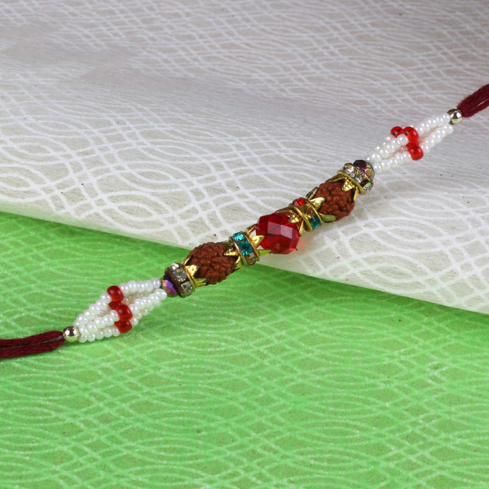 Rudraksha and Crystal Rakhi