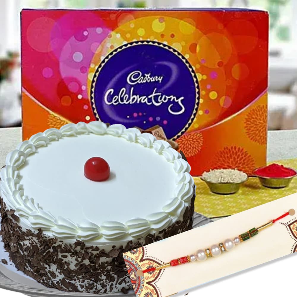 Rakhi Black Forest Cake and Celebration pack