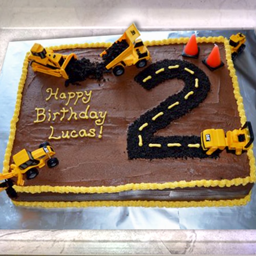 Chocolate Road Construction Cake