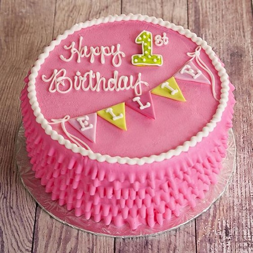  1st Birthday Pink Cake 1 Kg