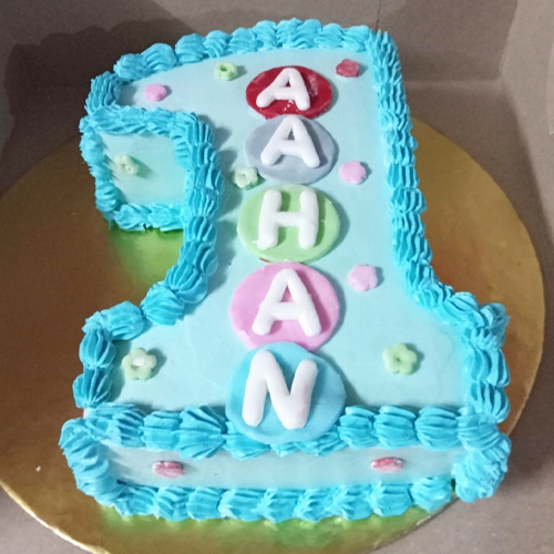 1 Number Cake With Name Birthday Cake