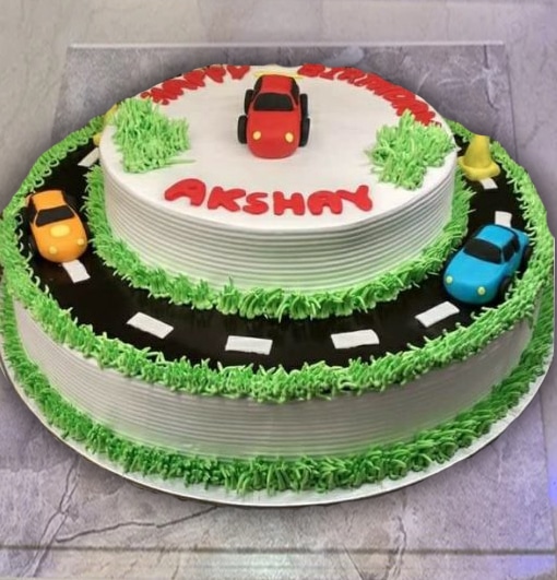 2 Tier Car Theme Cake