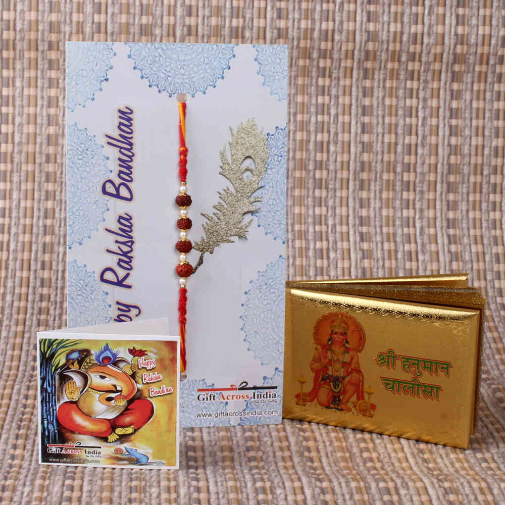 Rudraksha Rakhi with Hanuman Chalisa