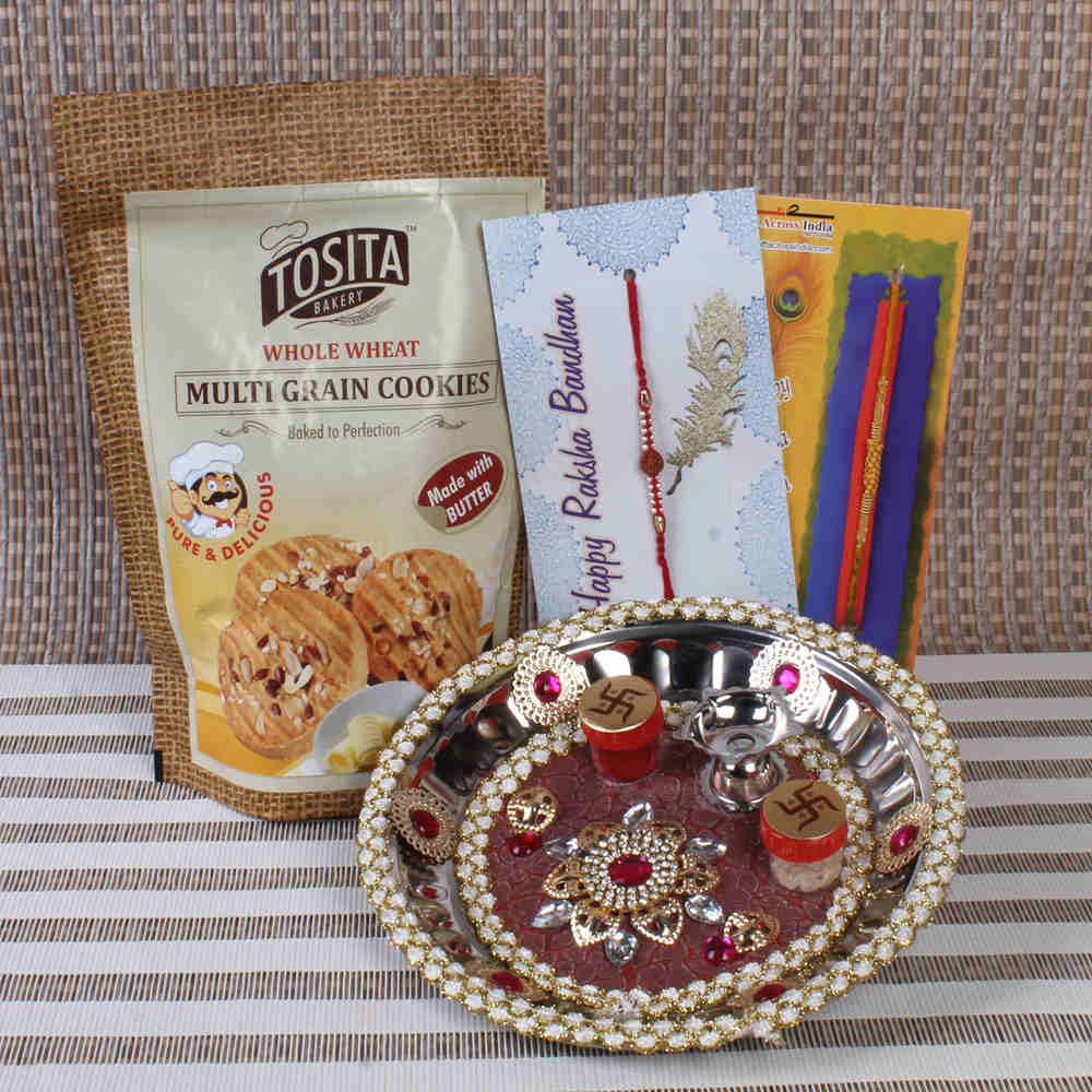 Designer Rakhi Thali Gift Hamper