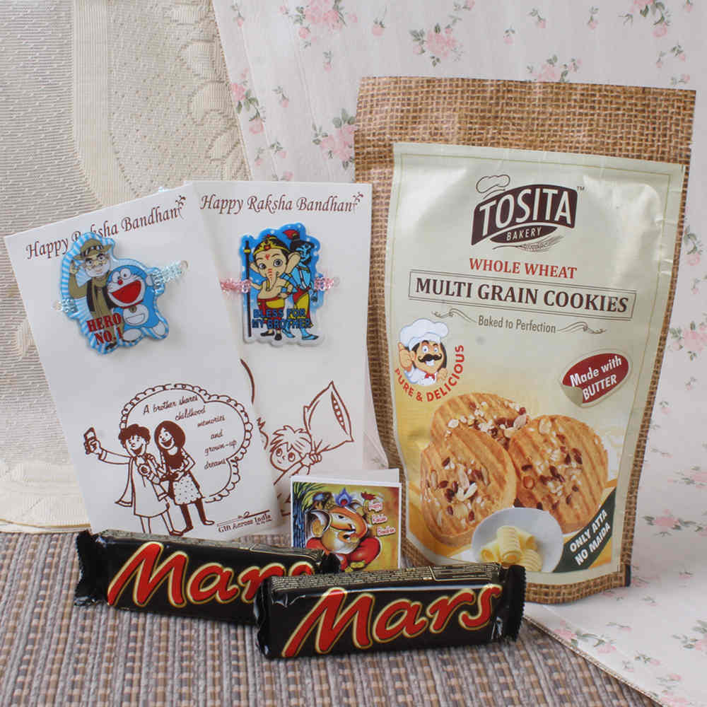Mars Chocolate with Multi Grain Cookies and Kids Rakhi