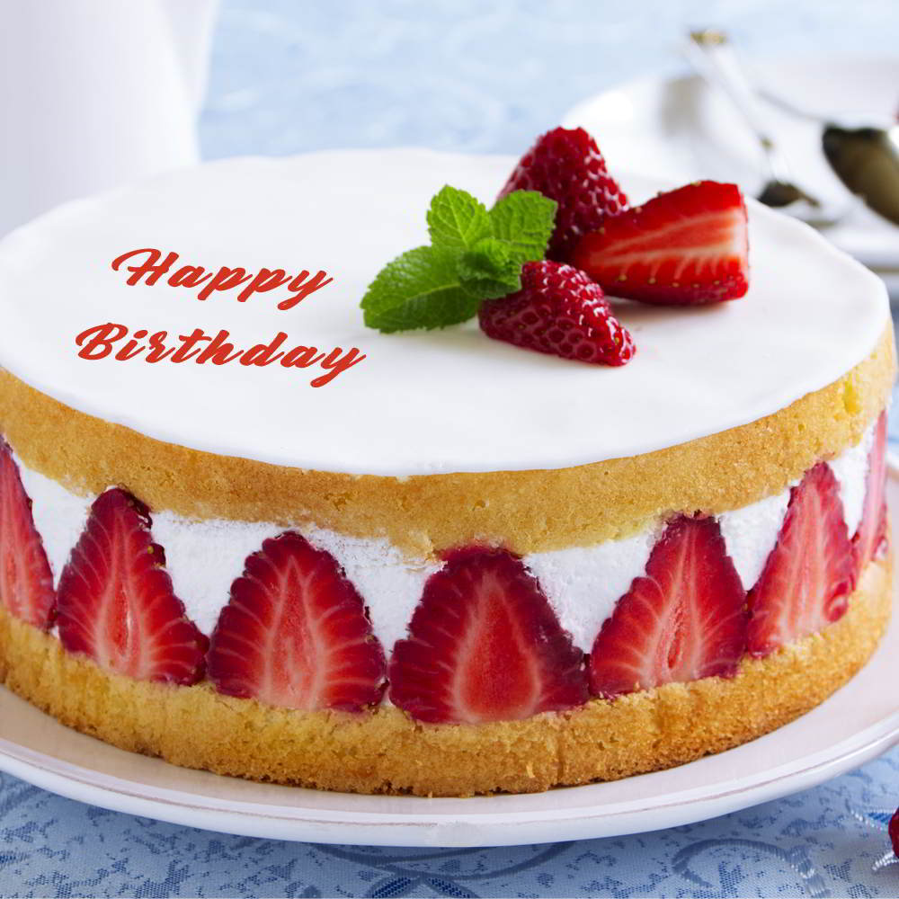 Birthday Strawberry Cake for Mumbai