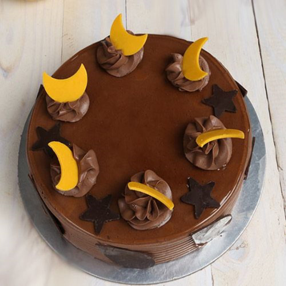 Star and Moon Chocolate Cake for Mumbai