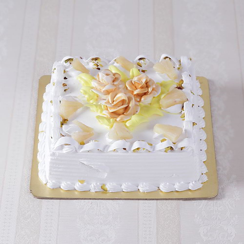 Eggless Butter Cream Pineapple Cake for Mumbai