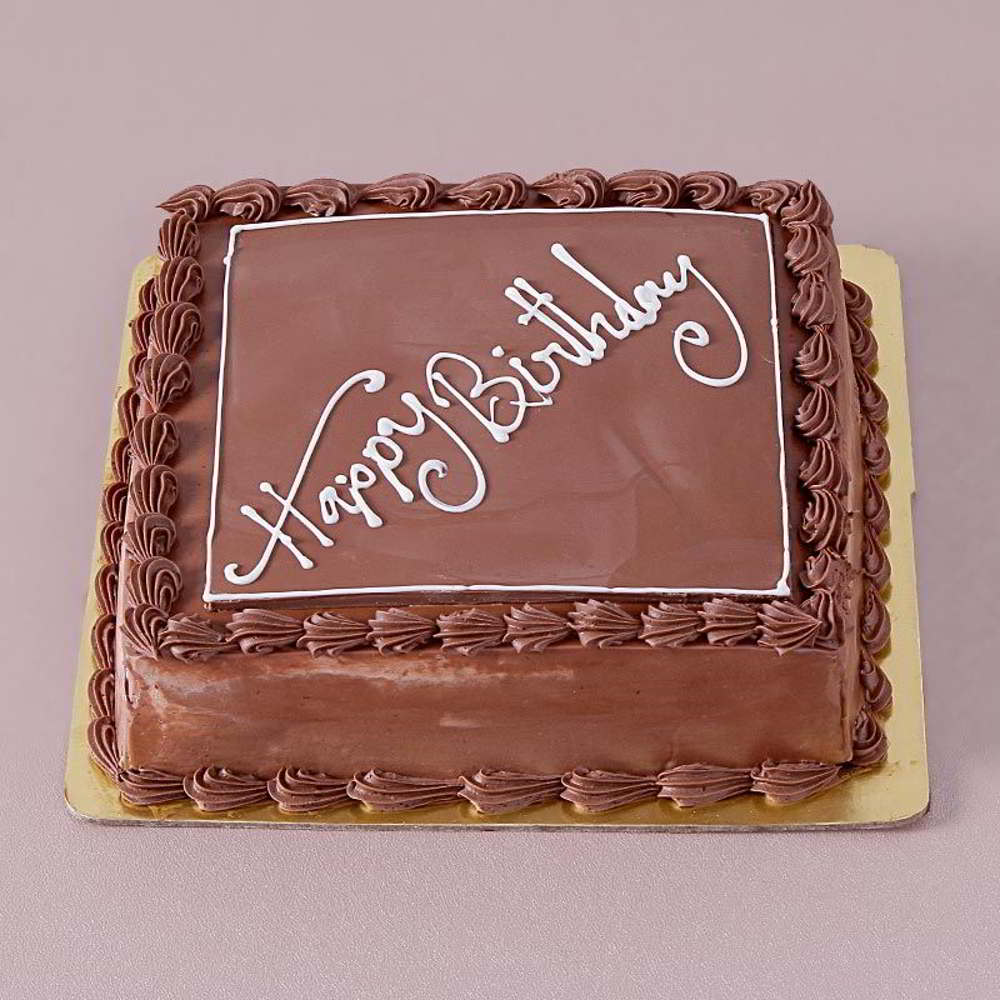 Square Shape Butter Cream Chocolate Happy Birthday Cake for Mumbai