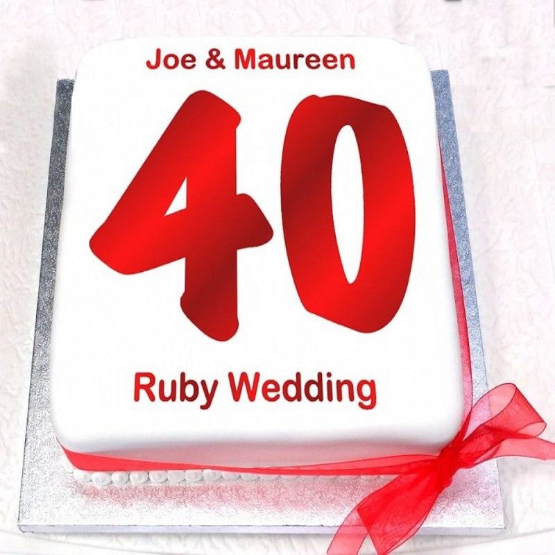 Ruby Wedding Anniversary Cake for Mumbai