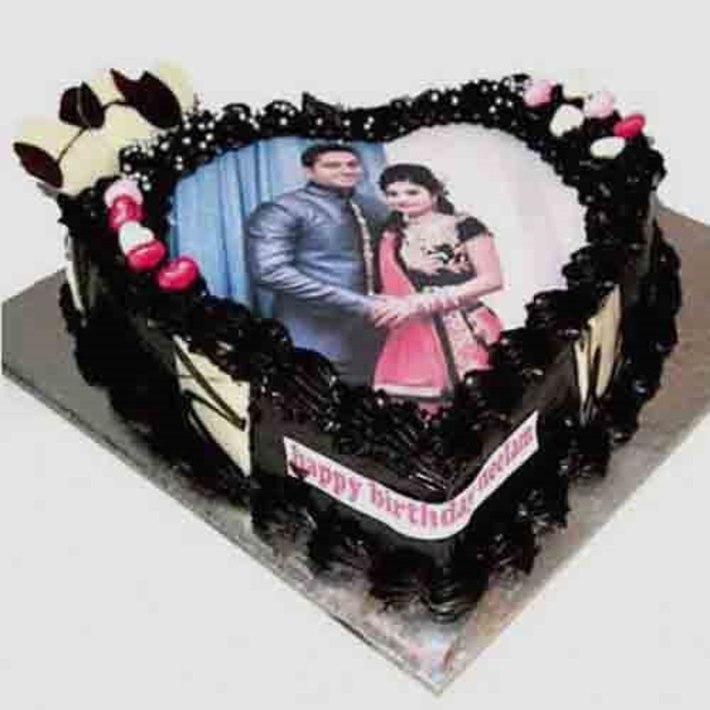 Personalized Romantic Photo Cake for Mumbai