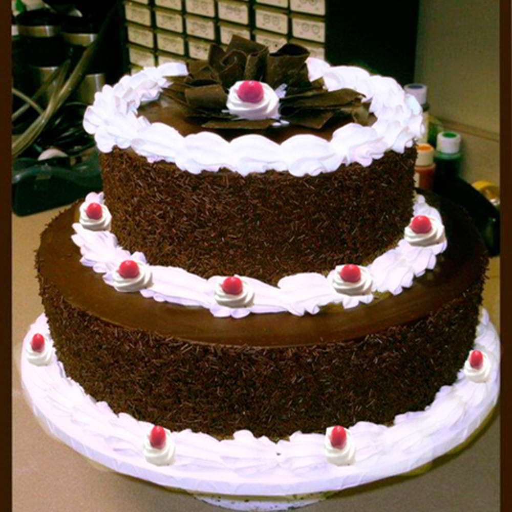 Two Tier Black Forest Fresh Cream Cake for Mumbai