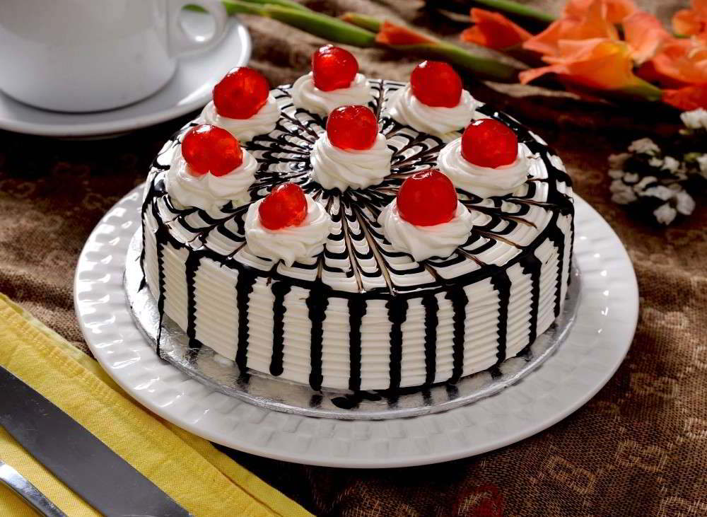 White Zebra Cake from Five Star Bakery for Mumbai