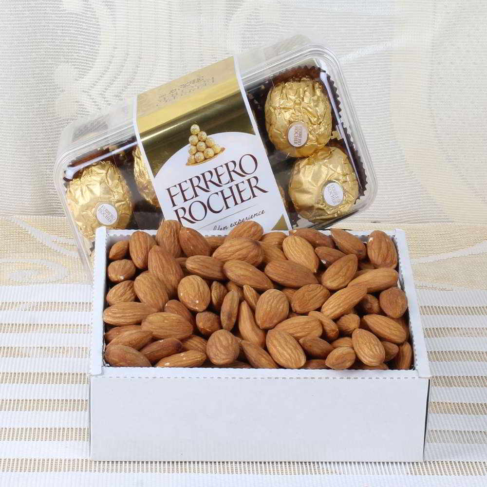Box of Almond with Rocher Chocolates Same Day Delivery for Mumbai