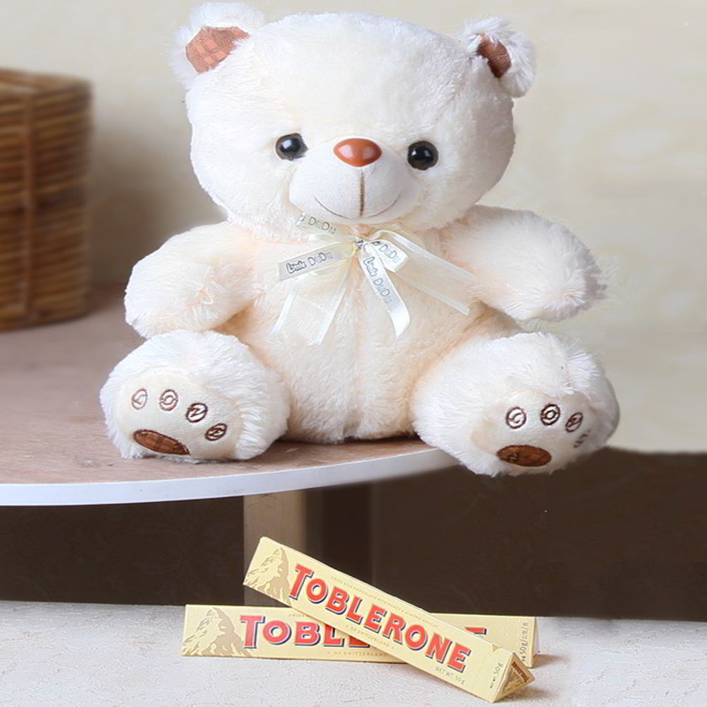 Combo of Teddy and Toblerone Chocolate for Mumbai