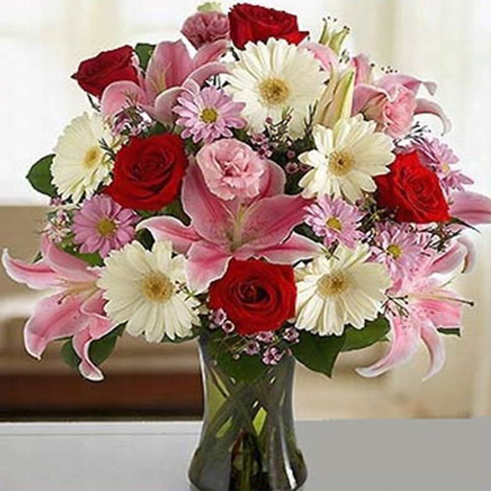 Vase Arrangement Of 20 Mix Flowers for Mumbai