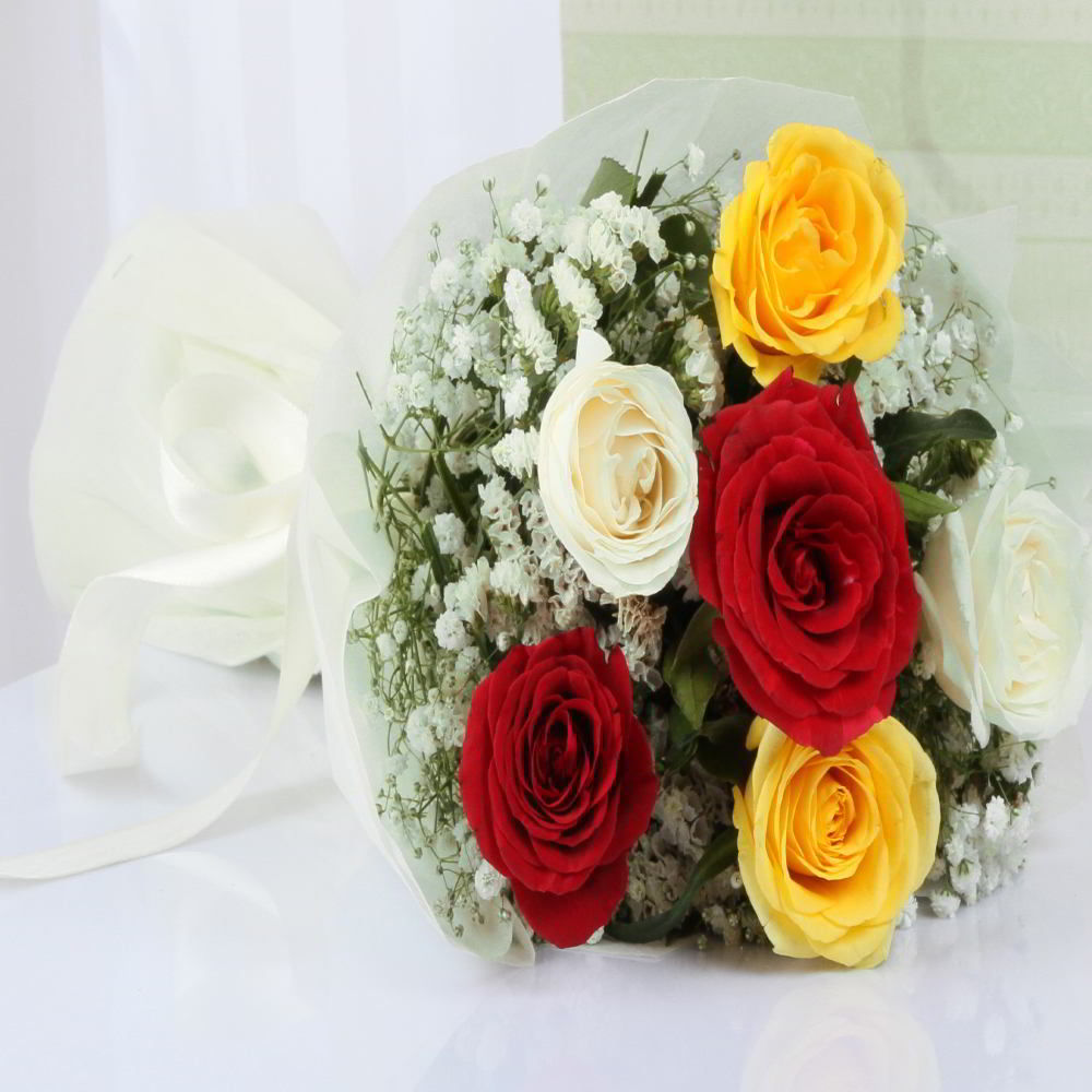 Amazing Six Mix Roses Bouquet for Mumbai