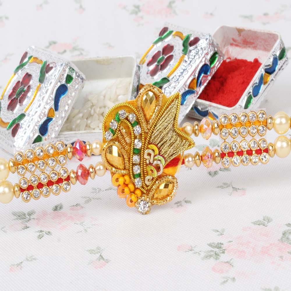 Gorgeous Zardosi Design Rakhi for Bhai - AUS