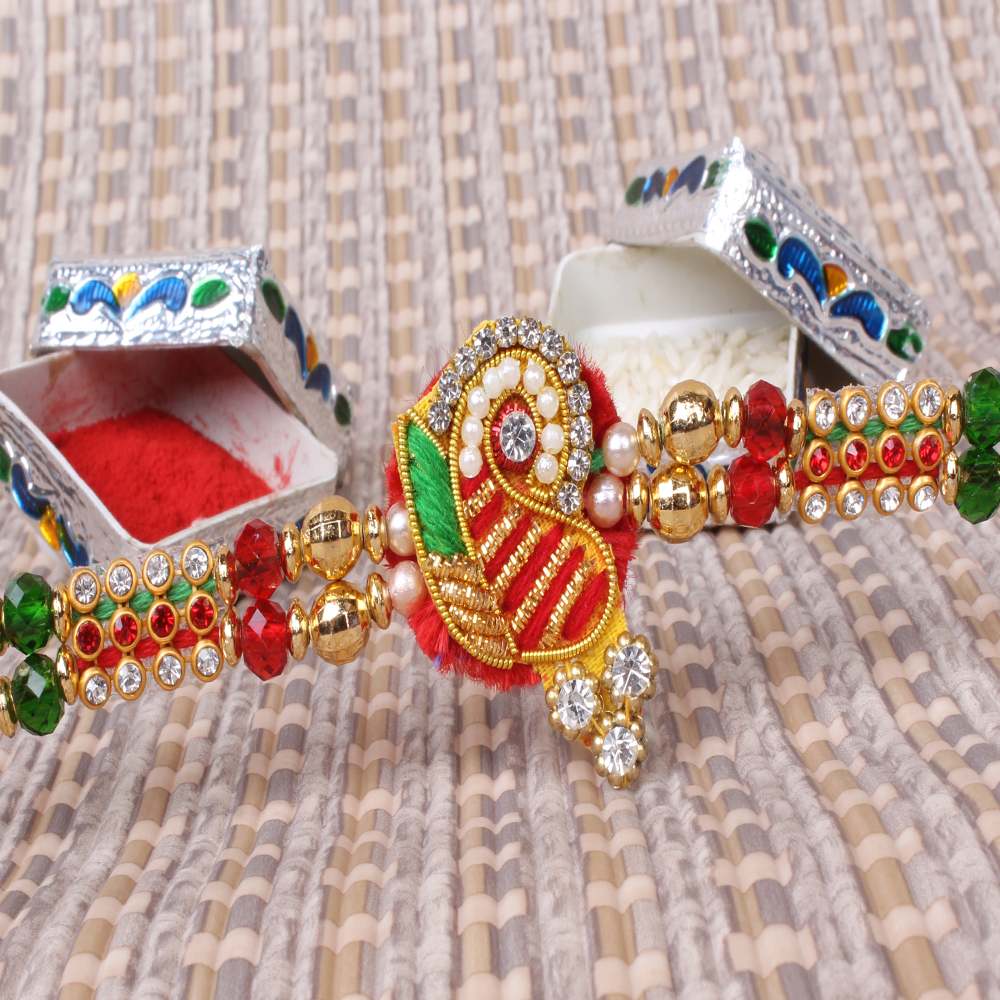 Multicolor Zardosi Design Rakhi  - AUS