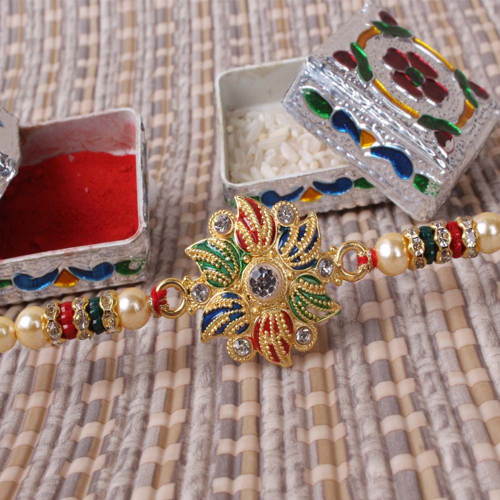 Classic Colorful Designer Beads Rakhi 