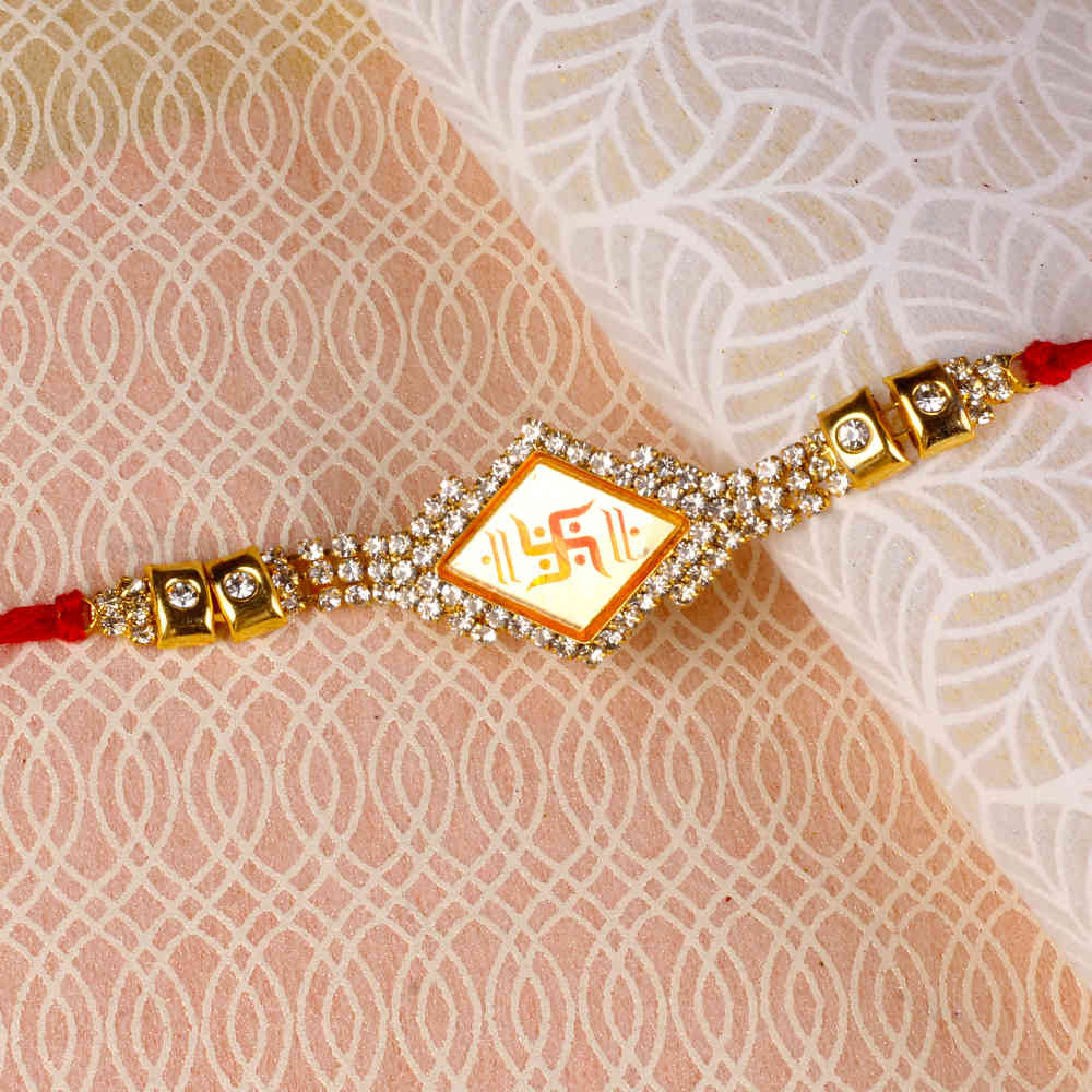 Swastik Diamond Rakhi Thread