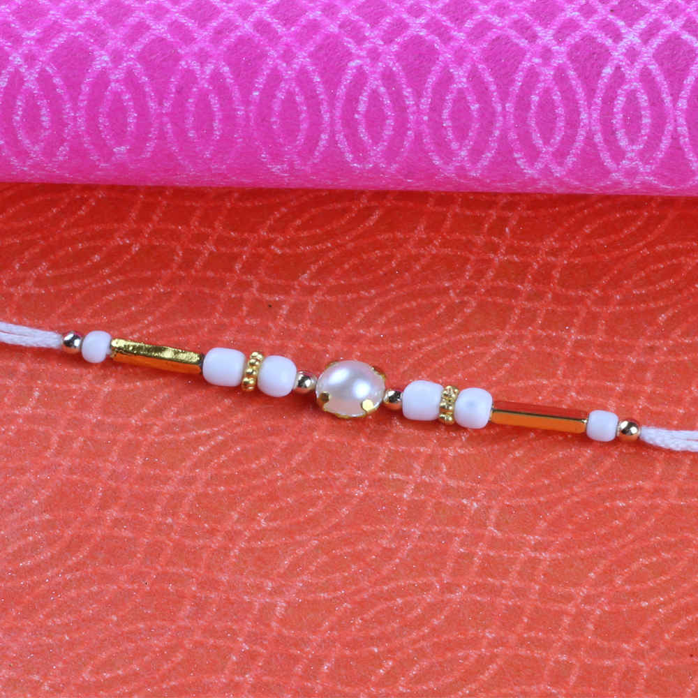 Simple Pearl Beads Rakhi