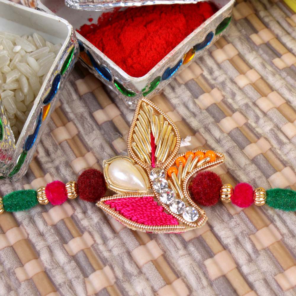 Traditional Zardosi Rakhi - Worldwide