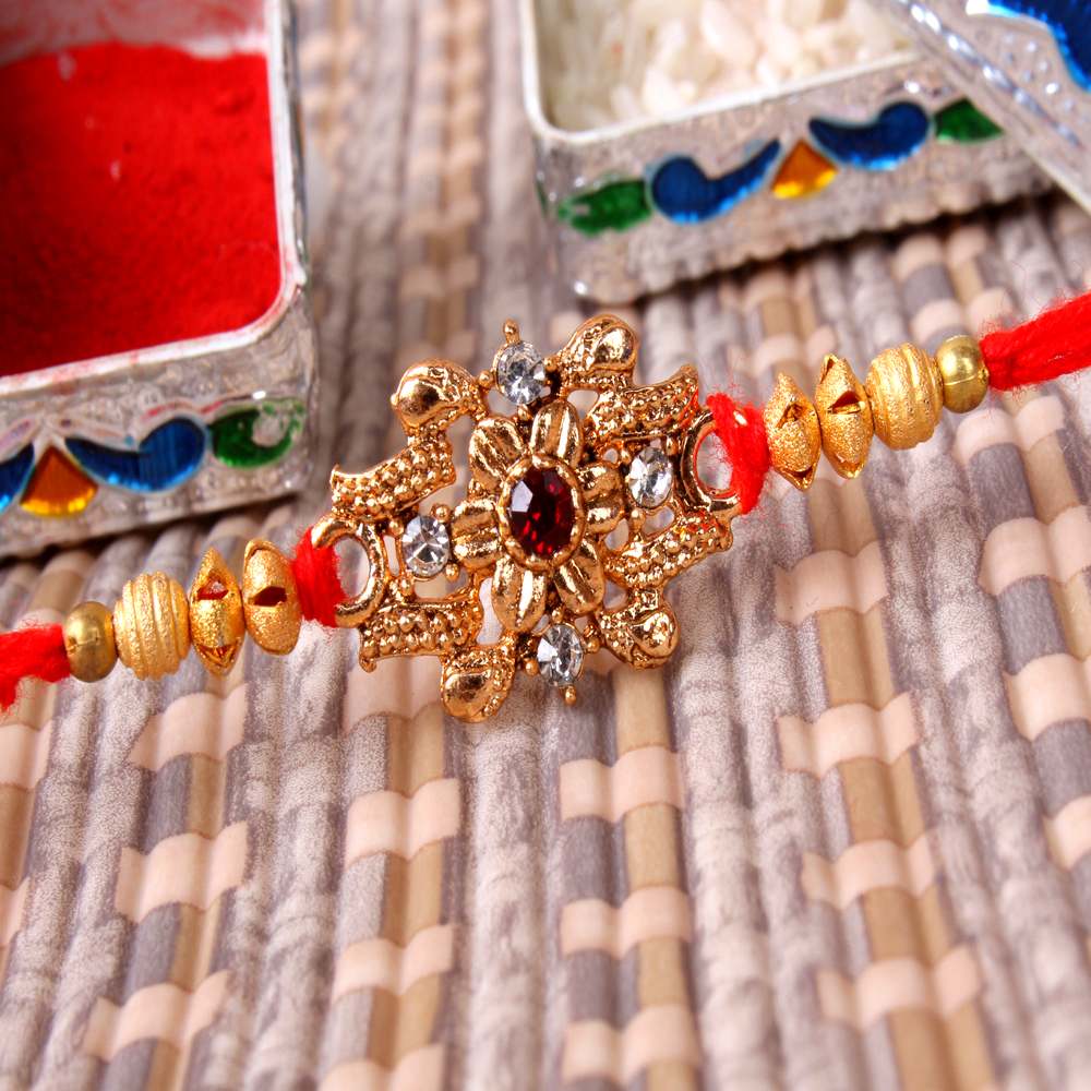 Designer Traditional Stone Rakhi  - AUS